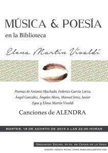 Foto del cartel del evento "Música y Poesía", en Cenes de la Vega, Biblioteca Elena Martín Vivaldi